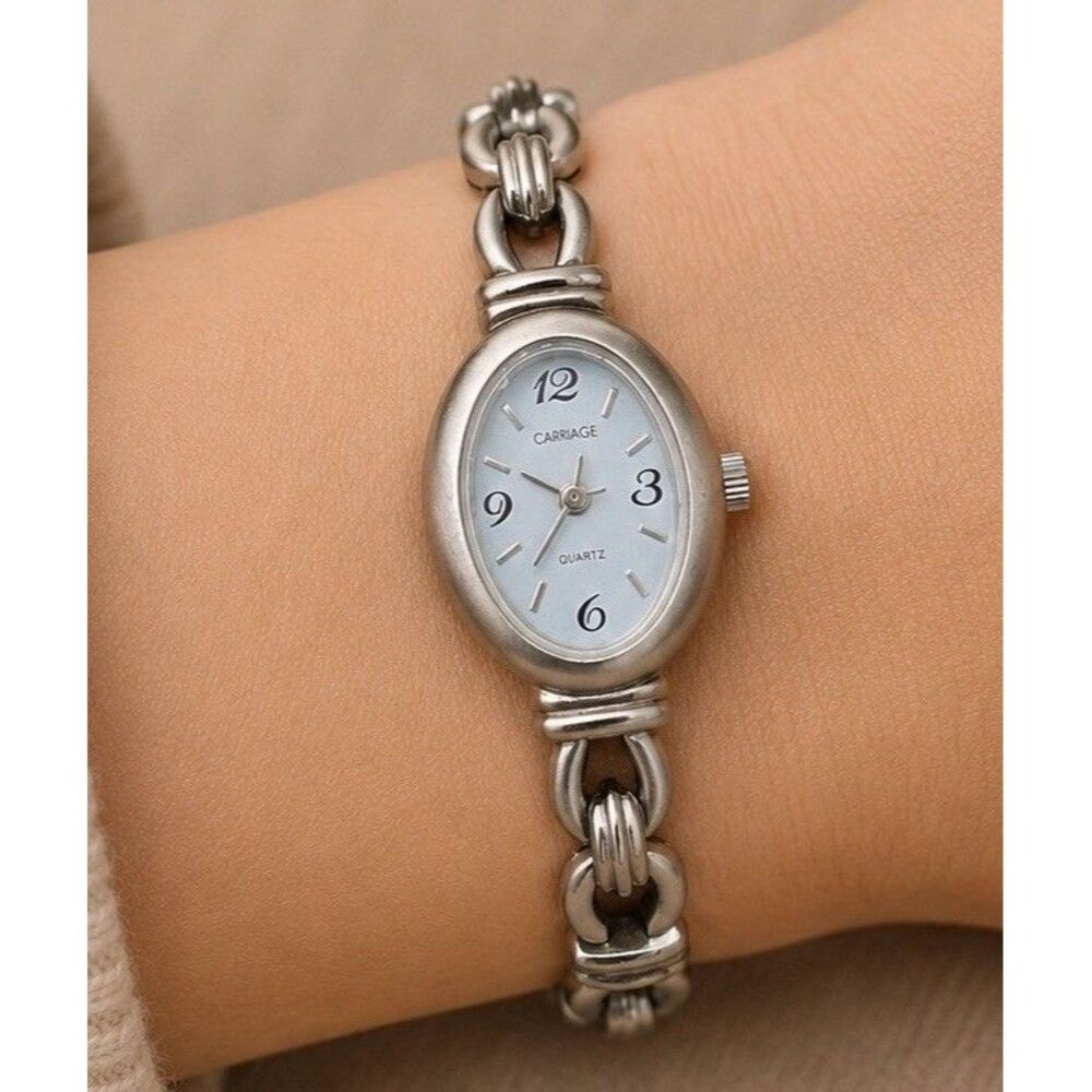 Carriage by Timex Womens Watch Silver Tone Case and Band W/Silver Dial A12